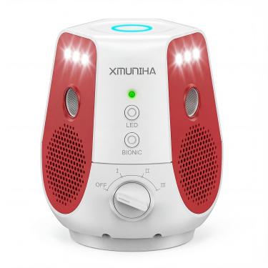 Imagem de Plugue ultrassônico repelente de mouse, repelente ultrassônico de roedores 360° com sensor PIR e luz estroboscópica LED, 3 modos de repelente de ratos para uso interno, repelente ultrassônico de