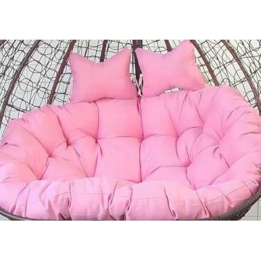 Imagem de Almofada de substituição para cadeira suspensa de jardim tipo ovo, 2 lugares, 59 x 43 polegadas (150 x 109 cm), almofada para cadeira suspensa dupla tipo rede (cadeira não incluída).