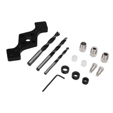 Imagem de Fafeicy Kit de Gabarito para Cavilha, Gabarito Autocentrante Com 7 Acessórios para Furos Retos, 3 Brocas, Liga de Alumínio e Ferramenta para Trabalhar Madeira Em Aço Inoxidável