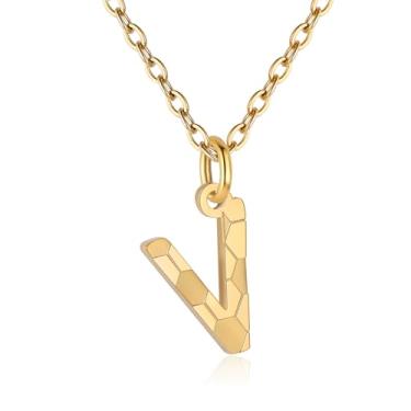Imagem de RUOOUY Colar feminino com inicial de futebol banhado a ouro 18K, pingente de letra A-Z, joia de futebol, acessórios esportivos, presente de Natal para namorada, filha, Aço inoxidável, Sem Pedra