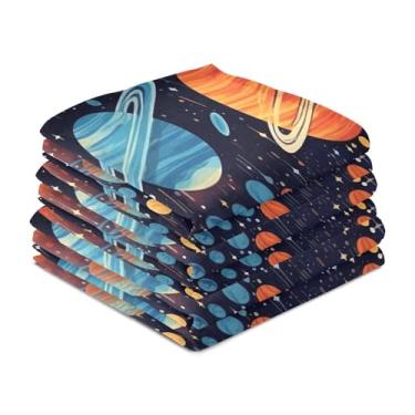 Imagem de Wassud Toalhas de cozinha Universe Toalhas de prato de cozinha pacote com 6 panos de prato macios com laço para pendurar toalha de mão de secagem rápida super absorvente toalhas de chá de mesa