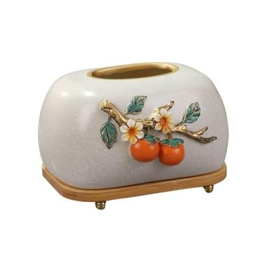 Imagem de x3anggyt5 Capa de caixa de lenços retangular porta-lenços caixa de lenços vintage suporte de caixa de lenços decorativo para casa de banho sala de estar quarto sala de jantar escritório suporte de