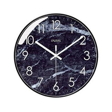 Imagem de Relógio de parede de cozinha simples para sala de estar, elegante e silencioso, relógio doméstico, decoração de segundo relógio (35,5 cm)