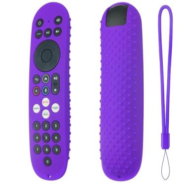 Imagem de Hi Color Capa de silicone para controle remoto Xumo Stream Box PR3 lançado 2025 Xumo Stream Box Spectrum Tv Remote Case com cordão (roxa)