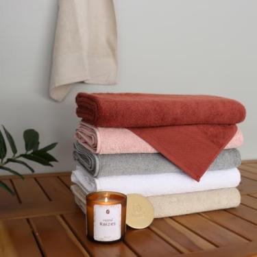 Imagem de Kit Jogo de Toalhas Ykitibá Concept 540 g/m² 4 Peças Prata Fio Penteado Bio Polimento 100% Algodão Alta Absorção Luxo (Terracota)