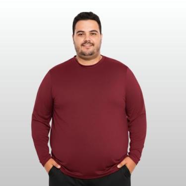 Imagem de Camisa Térmica Plus Size Proteção Solar Uv 50+ Camiseta Masculina Mang