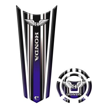 Imagem de Protetor Tanque E Bocal Gravatona Honda Asa Azul Acima 2018 Azul