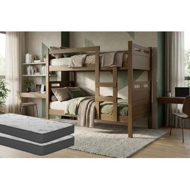 Imagem de Beliche com 02 Colchões Macios - Pode ser usada como duas camas de solteiro