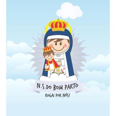 Imagem de Almofada Com Enchimento Oração Santinho Nossa Senhora do Bom Parto - F