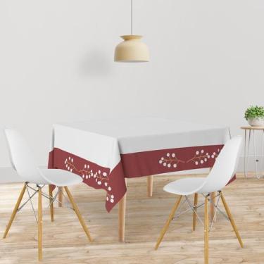 Imagem de Toalha De Mesa Quadrada Tecido Oxford Galhos com neve TL06 - 140x140cm