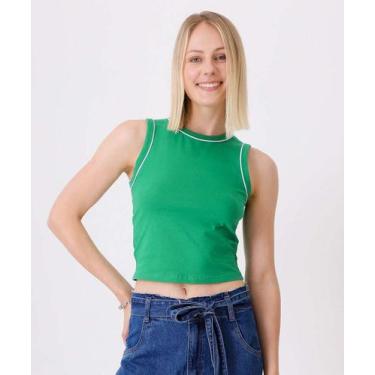 Imagem de Blusa Regata Feminina Viés Marisa-07023, Verde, M