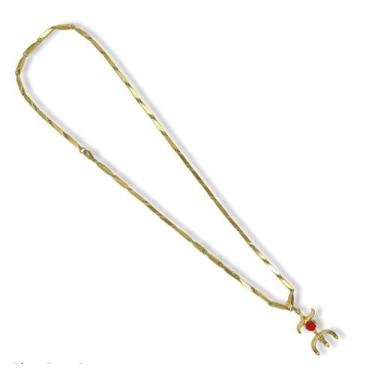 Imagem de Corrente Com Pingente Pomba Gira Tridente 3,50 Cm Dourado - Lua Místic