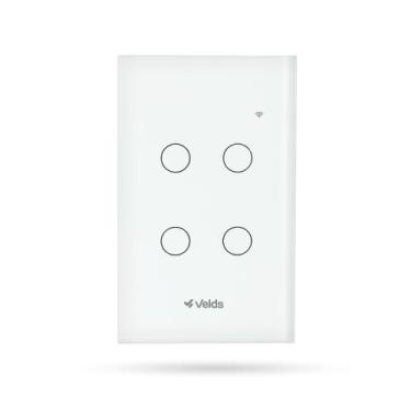 Imagem de Interruptor Inteligente Wifi Velds 4 Botões Touch, Compatível com Alex