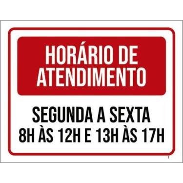 Imagem de Kit 10 Placas Horário Funcionamento Segunda Sexta 8 As 12 - Sinalizo