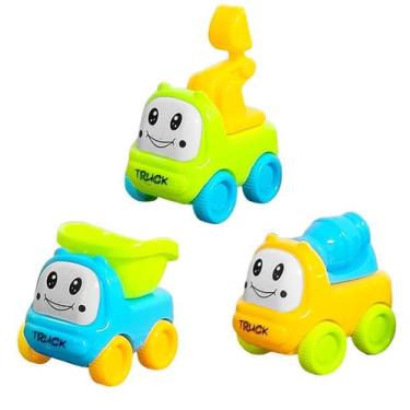 Imagem de Kit Brinquedo Infantil a Fricção Coleção com 3 Caminhões - Goal Kids, 