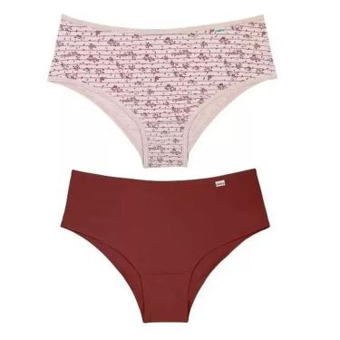 Imagem de Kit com 2 Calcinhas Delrio Média em Microfibra Sensitive 50509 Sortido Tamanho M