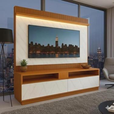 Imagem de Rack com Painel Ripado Liso para Tv 70 Polegadas 172cmx182cm Rio Led -