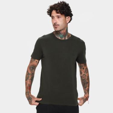 Imagem de Camiseta Ellus Cotton Fine Masculina, Verde, G