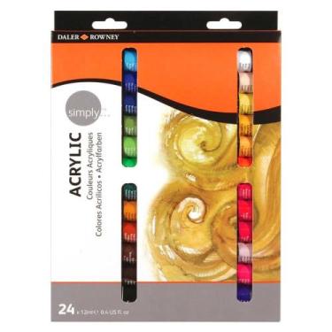 Imagem de Estojo de Tinta Acrílica Simply Daler Rowney com 24 Bisnagas