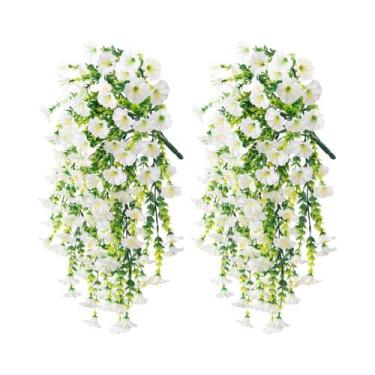 Imagem de Flores Artificiais Morning Glory Petunias 2PCS Para Decoração De Pared