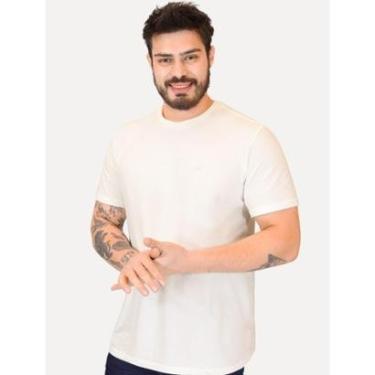 Imagem de Camiseta Calvin Klein Jeans Masculina Gola Dupla CK Logo Off White-Masculino