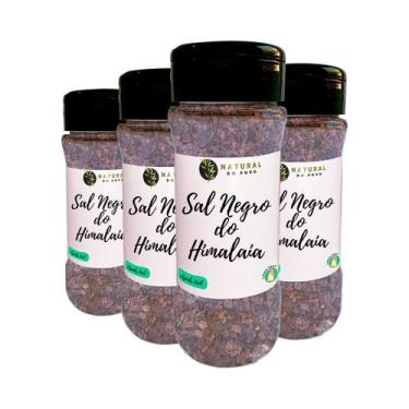 Imagem de Sal Negro Importado do Himalaia Grosso Qualidade Superior Kit 4 Pote c