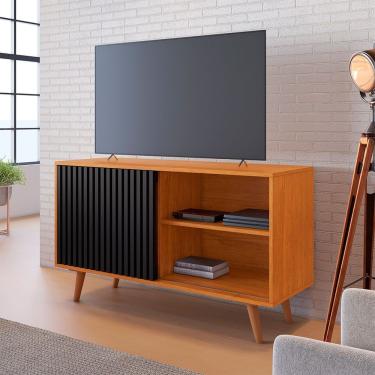 Imagem de Rack Carinho Candian Mdp/mdf Jcm Movelaria Cinamomo/preto