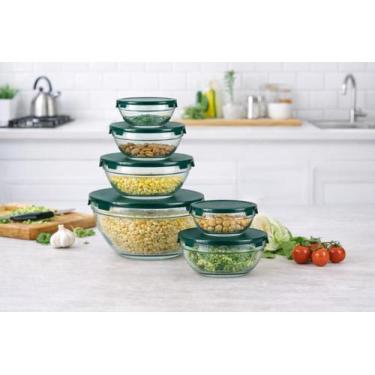 Imagem de Conjunto de Potes de Vidro com Tampa Hermética  Kit 5 Peças para Organ