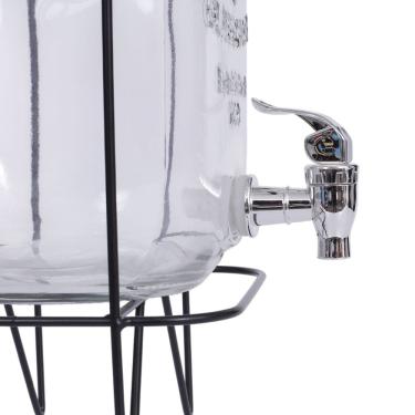 Imagem de Suqueira de Vidro 5L com Torneira e Suporte Refresqueira para Sucos e Água
