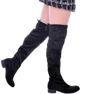 Imagem de Bota Feminina Casual Cano Longo Camurça