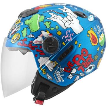 Imagem de Capacete Aberto Para Moto Pro Tork New Atomic Universe Brilhante, 58, 