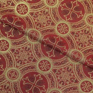 Imagem de Tecido Litúrgico Brocado Roma 1,00 m x 1,5m larg des 3700A - Vermelho 