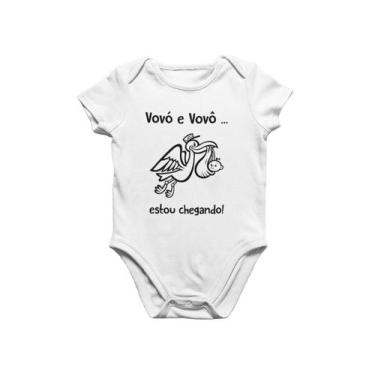 Imagem de Body Bebe Estou Chegando Vovó e Vovô Gravidez Revelação Azul bebê - De