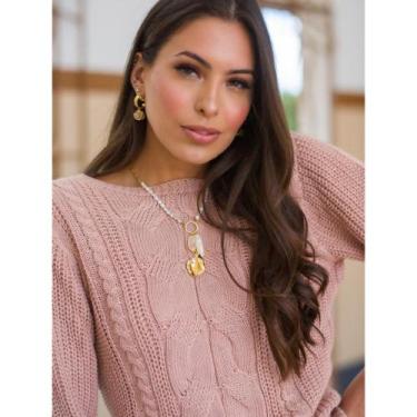 Imagem de Blusa Tricot Inverno Frio Lançamento Tricô Feminina - Giuliana Marques