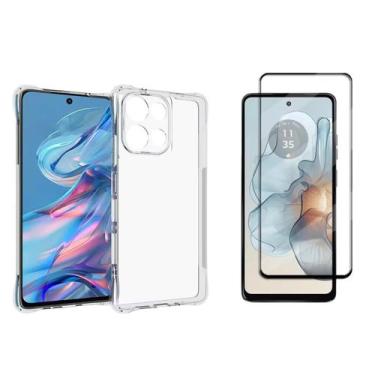 Imagem de Kit Capa Anti-Shock + Película de Vidro 3D Para Moto G75 - Blance