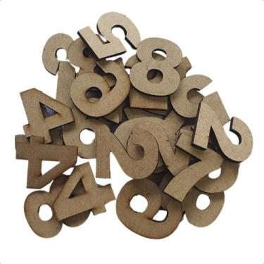 Imagem de Kit 180 Letras, Números Ou Vogais Artesanato Mdf 3,5cm - Magazine Ribe