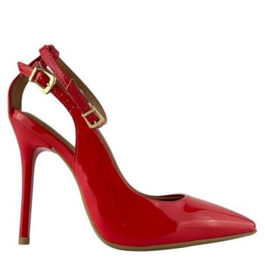 Imagem de Sapato Vizzano Feminino Scarpin Com Duas Tiras Em Verniz, Vermelho rub