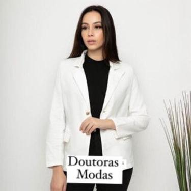 Imagem de Blazer Jeans Tingido 6296 - Domi Modas, Branco, M