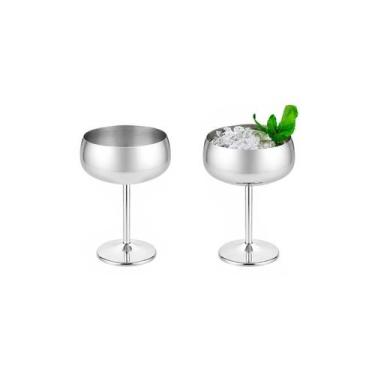 Imagem de Taça Inox Copo 450ml Vinho Drink Finger Food Bar Buffet 2un - casa cha