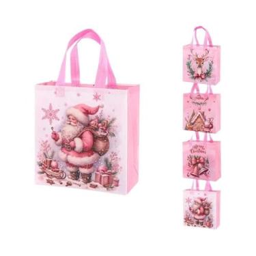 Imagem de Bolsas De Presente De Natal Papai Noel E Boneco De Neve 4 Peças Sacola