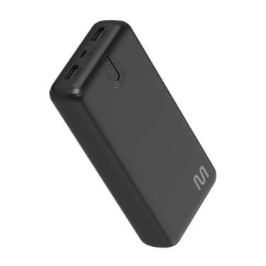 Imagem de Carregador USB Portátil 20000mAh com Luz Indicadora de Bateria, Preto,