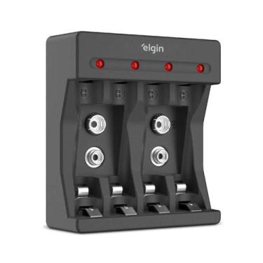 Imagem de Carregador de pilhas elgin aa/aaa/9v com 2 pilhas aa 1500mah - 46rscus