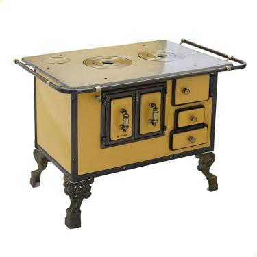 Imagem de Fogão a Lenha Venâncio Barroco N graus 3 21573 Ferro Fundido Esmaltado Amarelo