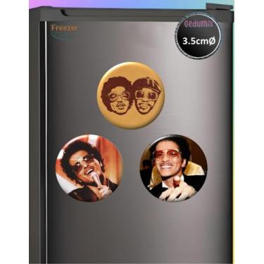 Imagem de Botton GEDUMIX Bruno Mars Pop 1.0 - 3 Peças, Ímã 3.5cmØ - 700690