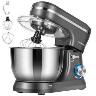 Imagem de Batedeira Planetária VIVOHOME 4,5L 8 Velocidades Elétrica Cinza