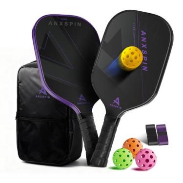 Imagem de Conjunto de raquetes de pickleball em fibra de carbono T700 com bolas 