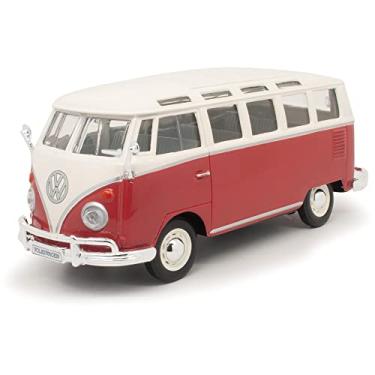 Imagem de Volkswagen Samba Ônibus Vermelho 1/25 Fundido Modelo de Carro pela Maisto
