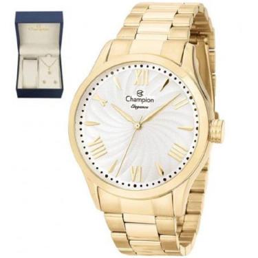 Imagem de Kit Relógio Champion Feminino Cn27796W