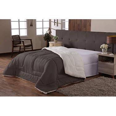 Imagem de Coberdrom Edredom Sherpa Casal Queen Pele de Carneiro Tabaco