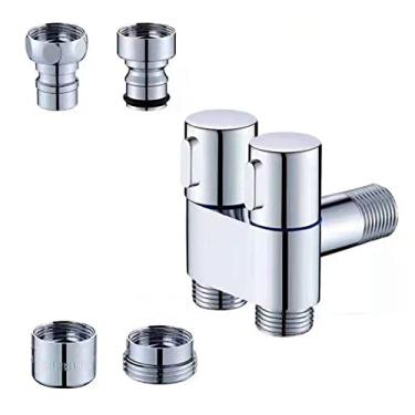 Imagem de SM SunniMix Válvula De Parada De Ângulo De 3 Passos, Válvula De Saída Dupla G1/2 Para Banheira Fria, Água Quente, Com 3 Bicos